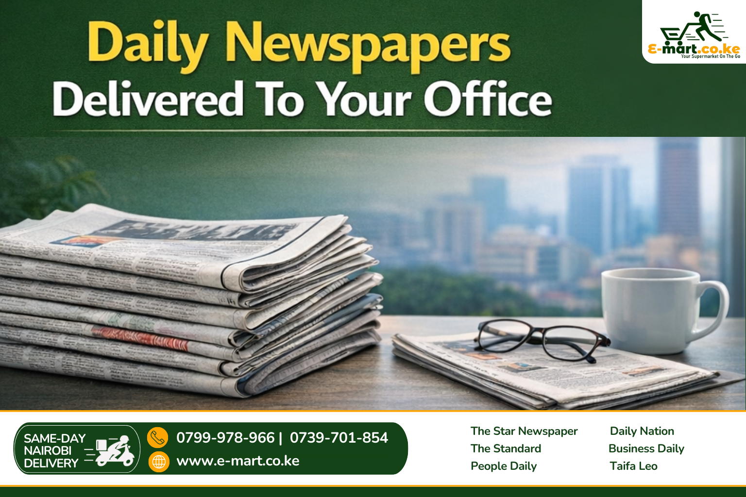 Daily Newspaper Delivery for Companies in Nairobi – Delivered by E-mart Kenya